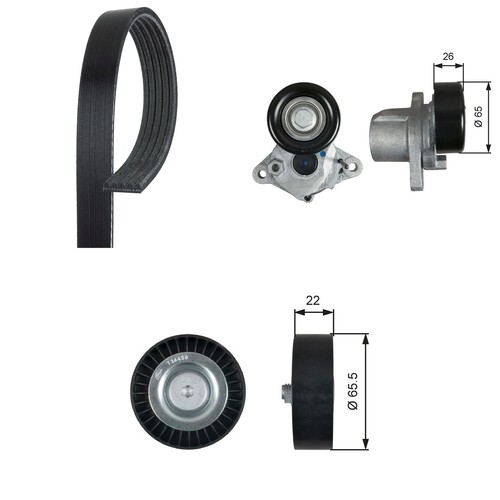 Aux belt kit - belt, +