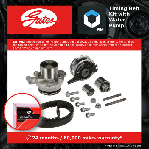 Timing belt water pump kit - belt, &